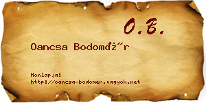Oancsa Bodomér névjegykártya
